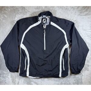FootJoy Jacket Mens XL Black White Golf Wind Pullover Half Zip Lightweight